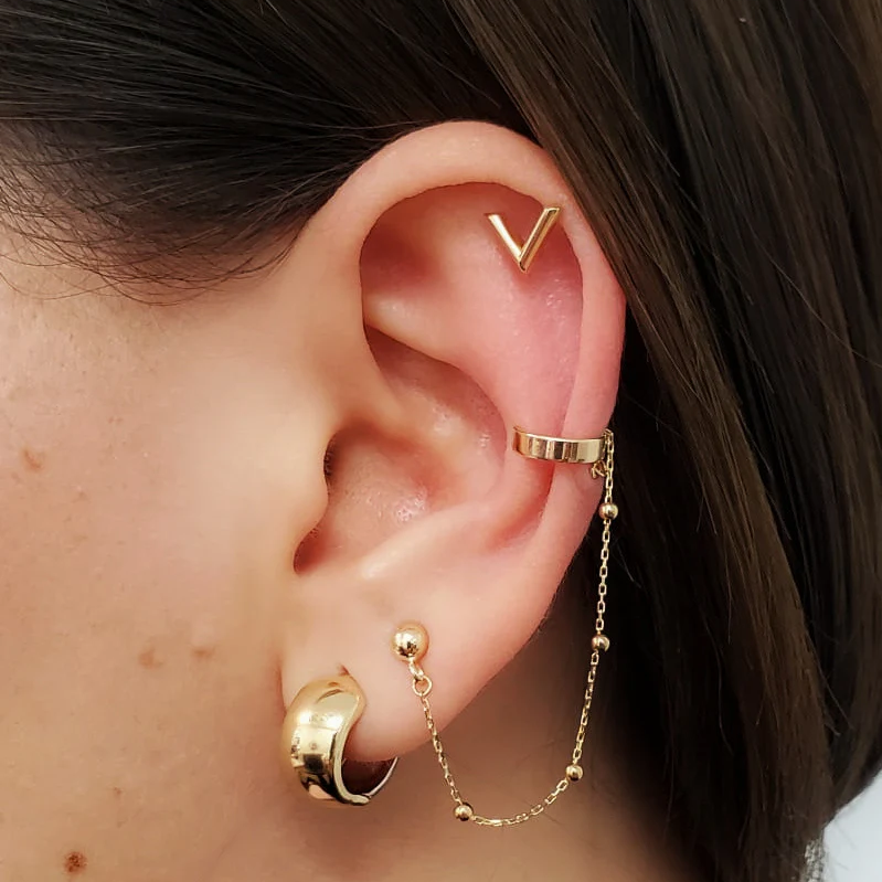Reversible Two Tone Huggie Earrings - SHOPKURY.COM
