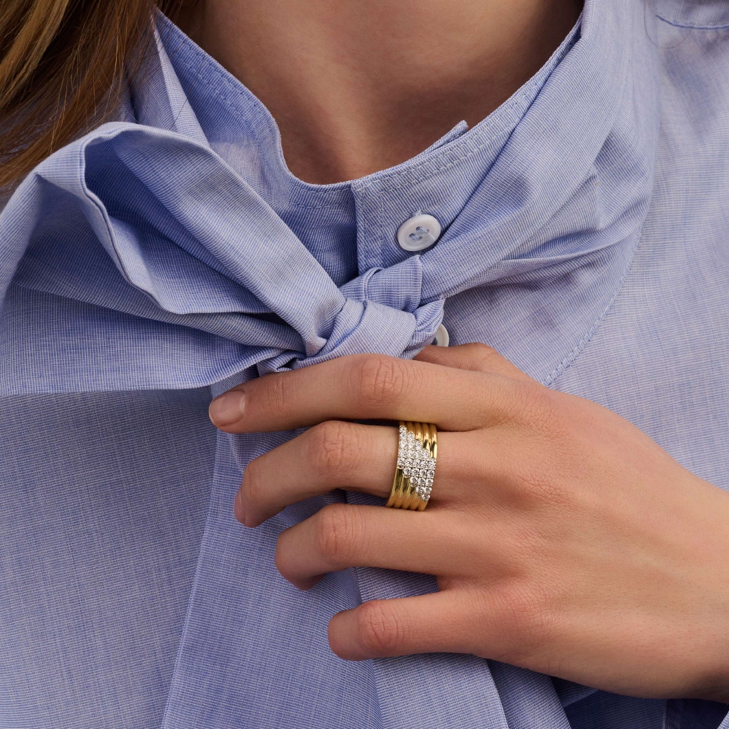 Trails Golden Wide Ring by TI SENTO