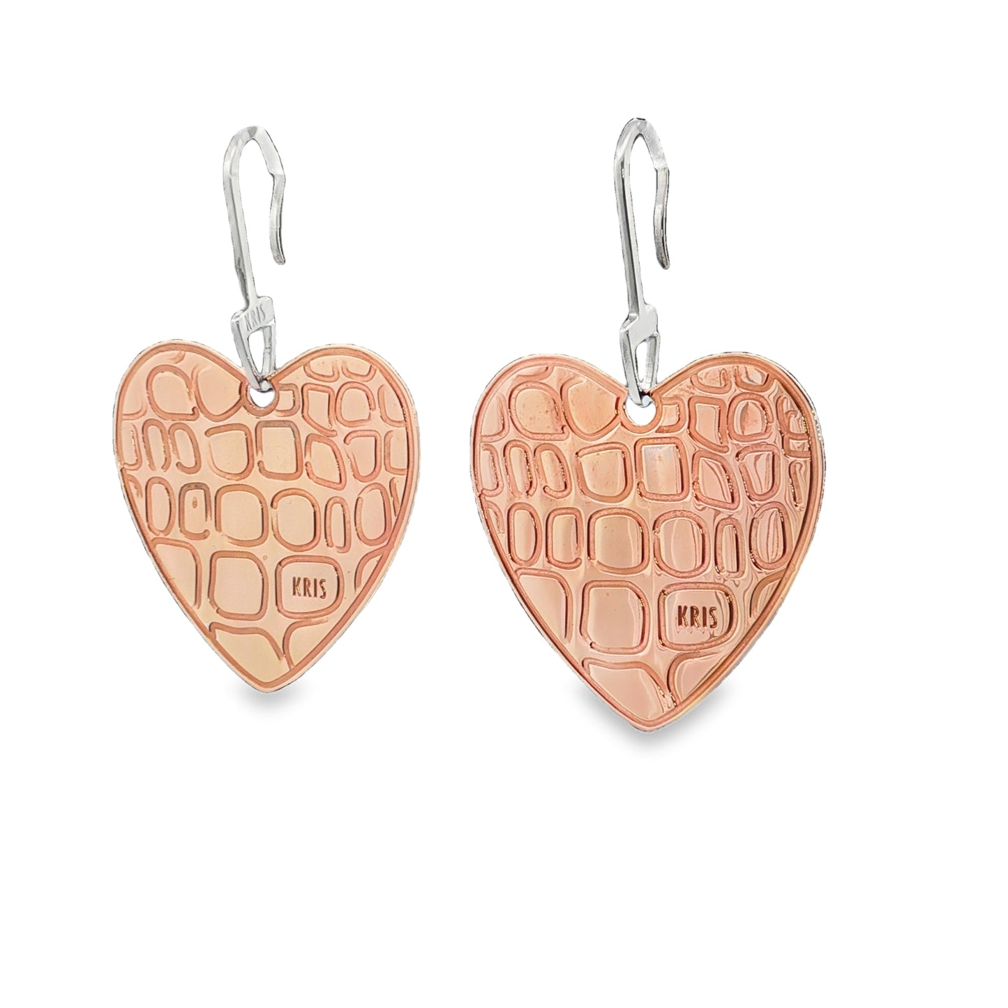 Textured Heart Dangle Earrings - SHOPKURY.COM