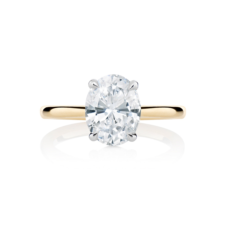 .70CT Oval Cut Solitaire Diamond Engagement Ring in Yellow Gold by KURY BRIDAL