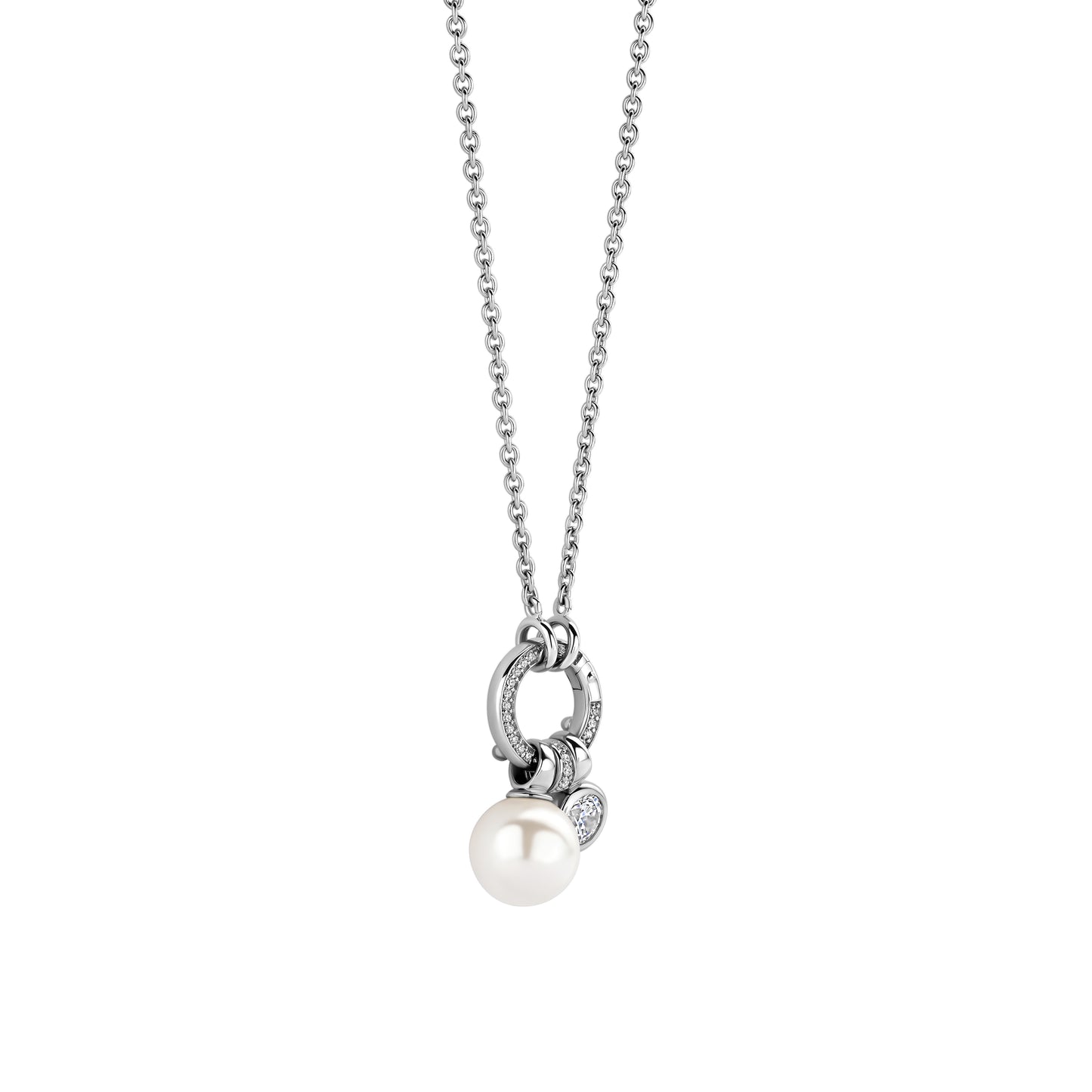 Pearl and Pave Charms Necklace - SHOPKURY.COM