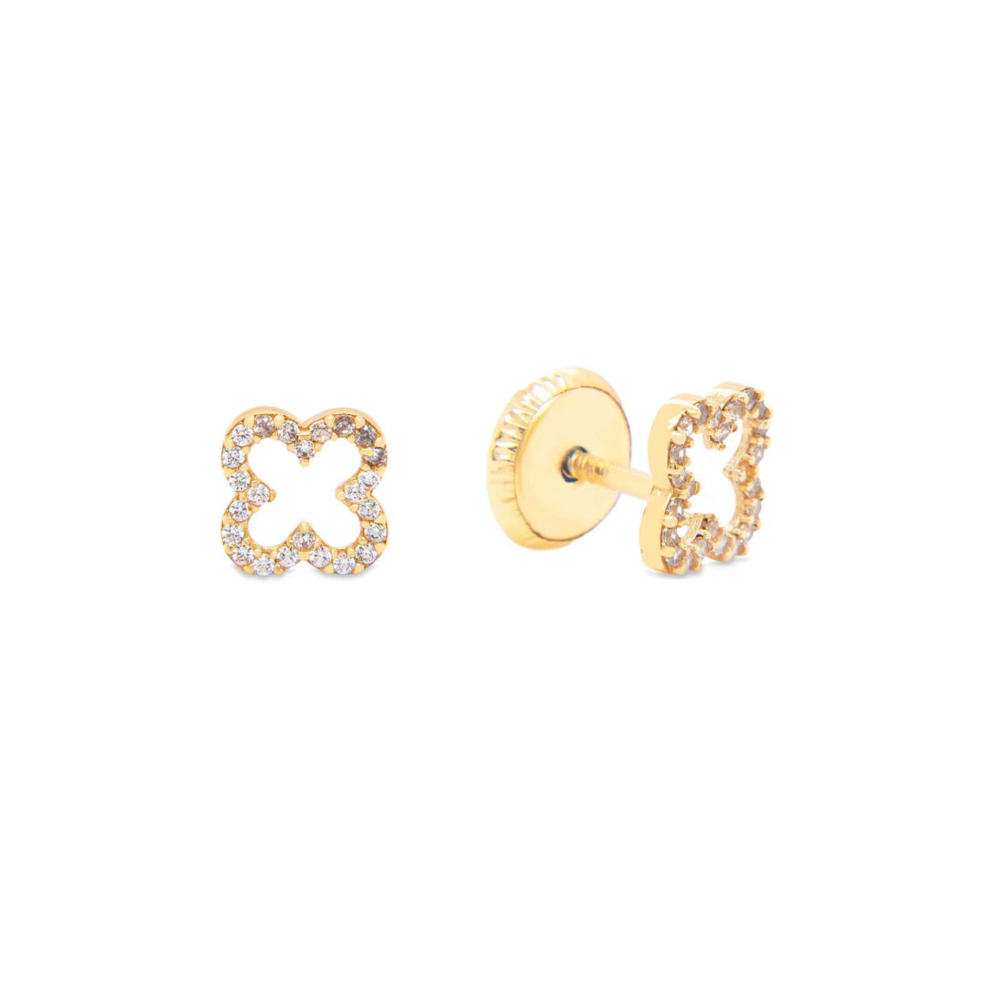 Clover Outline 5MM Stud Earrings - SHOPKURY.COM
