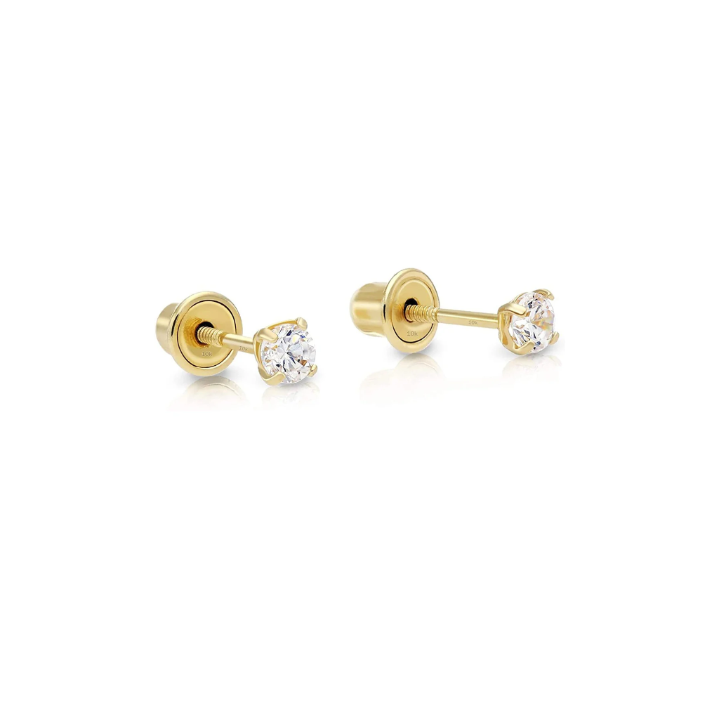 2MM Zirconia Yellow Gold Stud Earring - SHOPKURY.COM