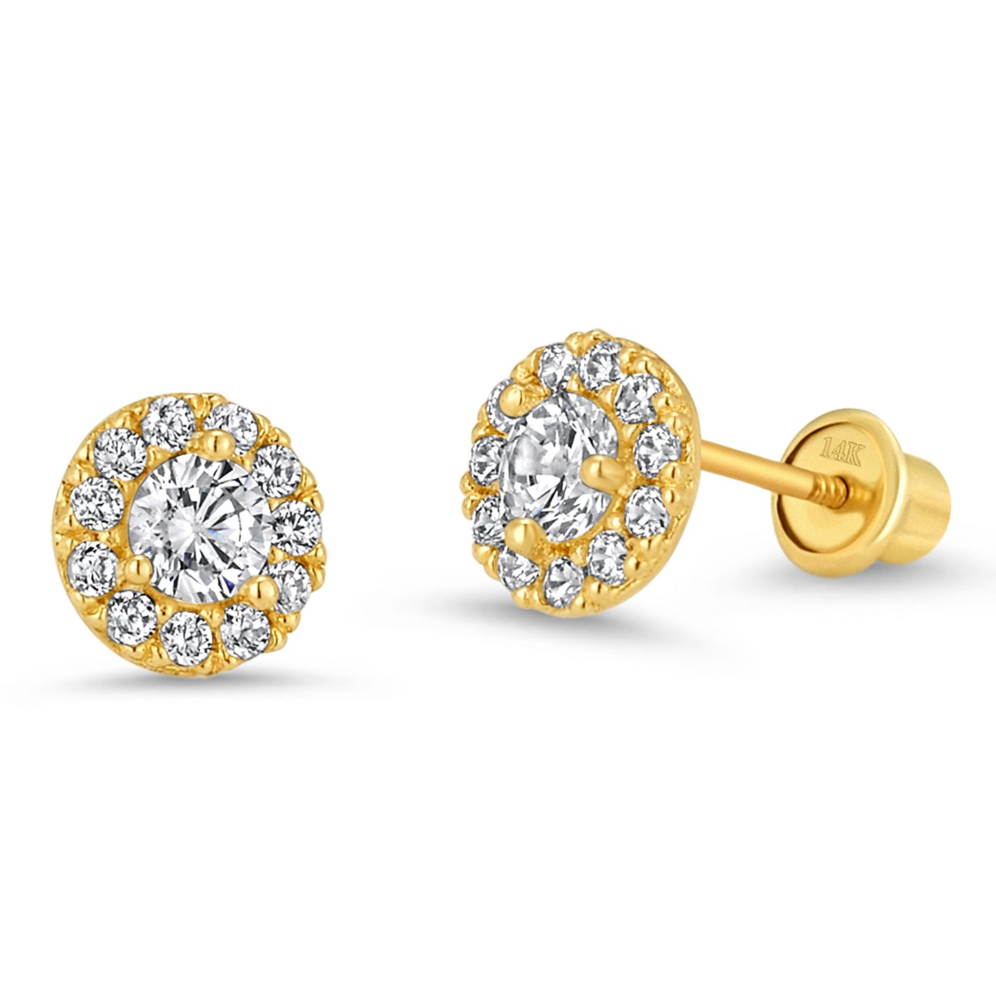 Zirconia Halo Stud Earrings - SHOPKURY.COM