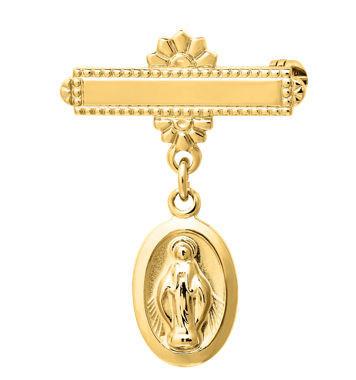 Virgen Milagrosa Baby Pin 14K by KIDDIE 4 KIDS