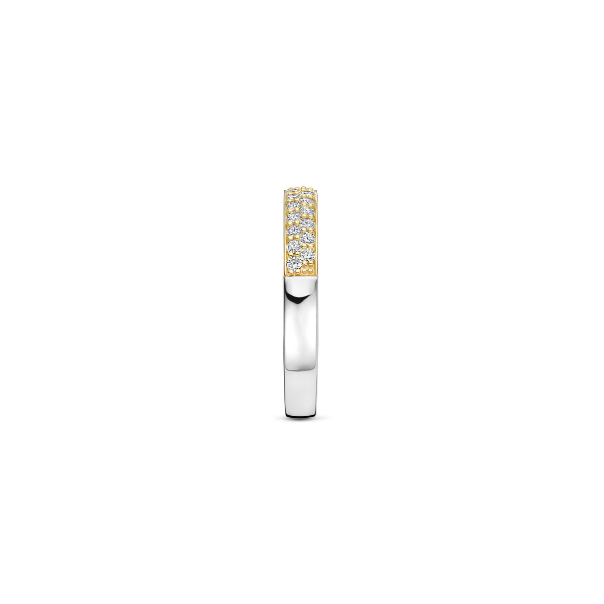Double Zirconia Line Ring by TI SENTO