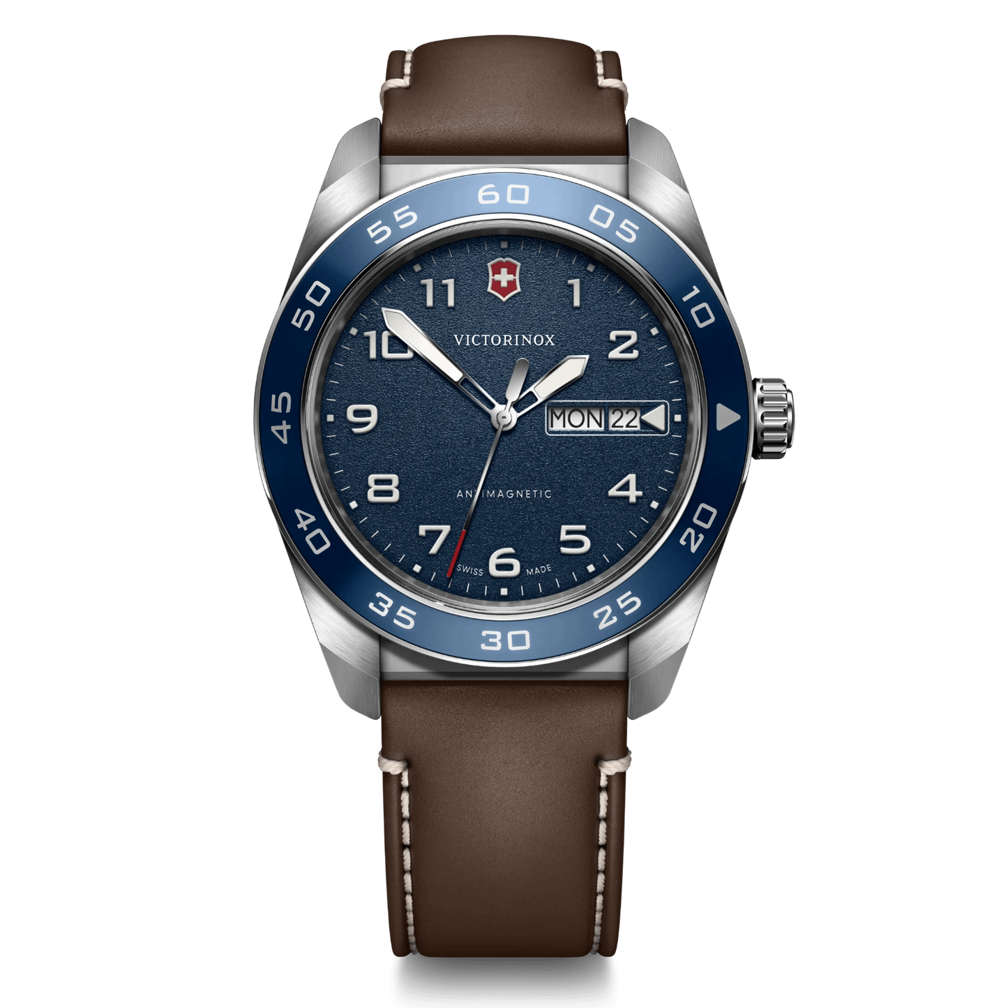 Swiss Army Brown Leather 42MM Watch by VICTORINOX SWISS ARMY