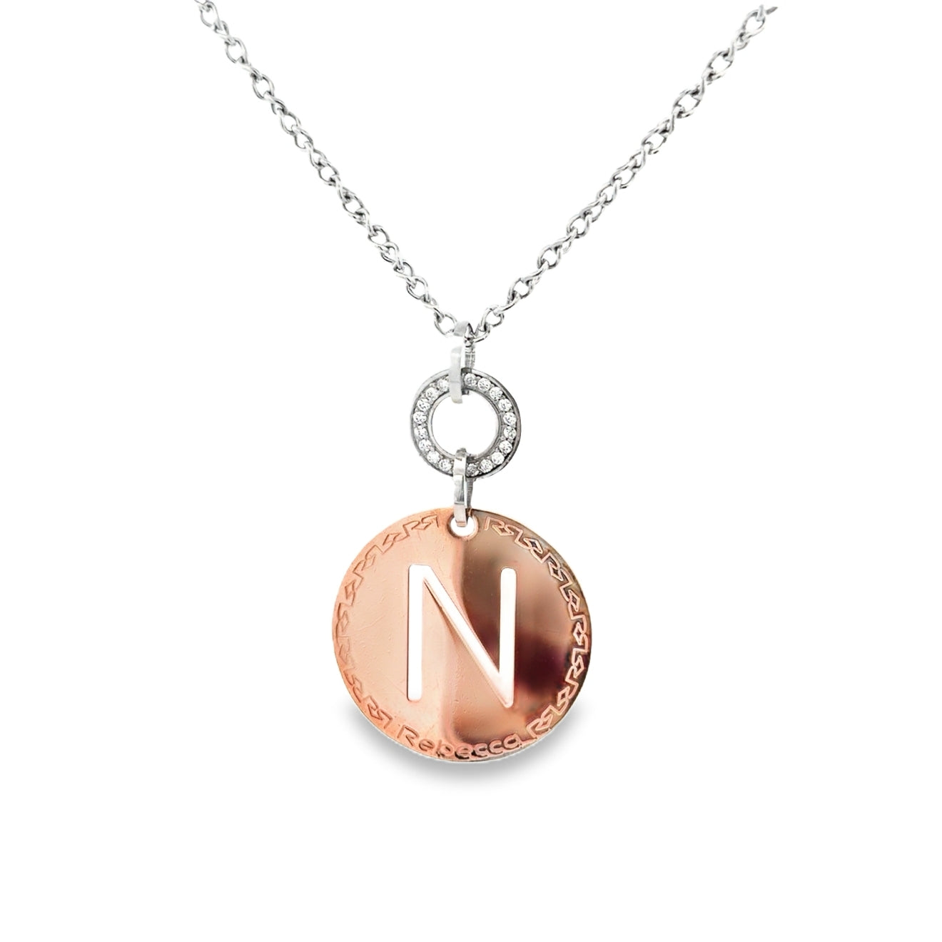 Large Initial Pendant Necklace (N) - SHOPKURY.COM