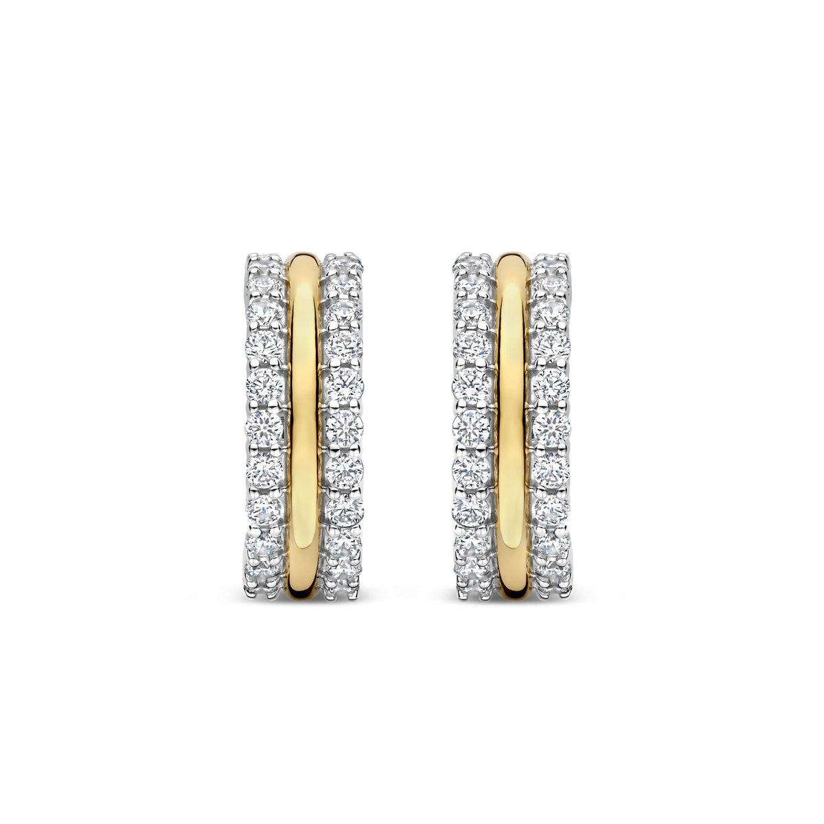 Double Radiance Half Huggie Earrings by TI SENTO