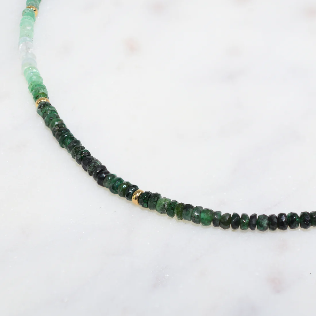 Gradient Natural Emerald gemstones Necklace - SHOPKURY.COM