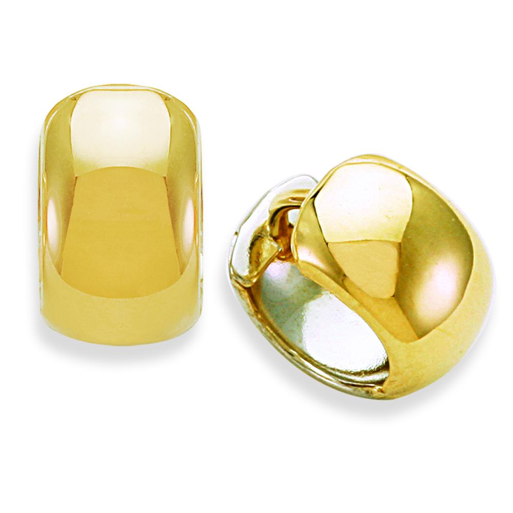 Reversible Two Tone Gold Huggie Earrings - SHOPKURY.COM