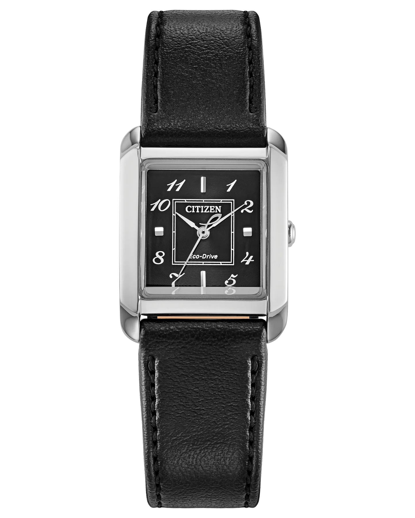 L Bianca Black Leather 22mm Watch by CITIZEN