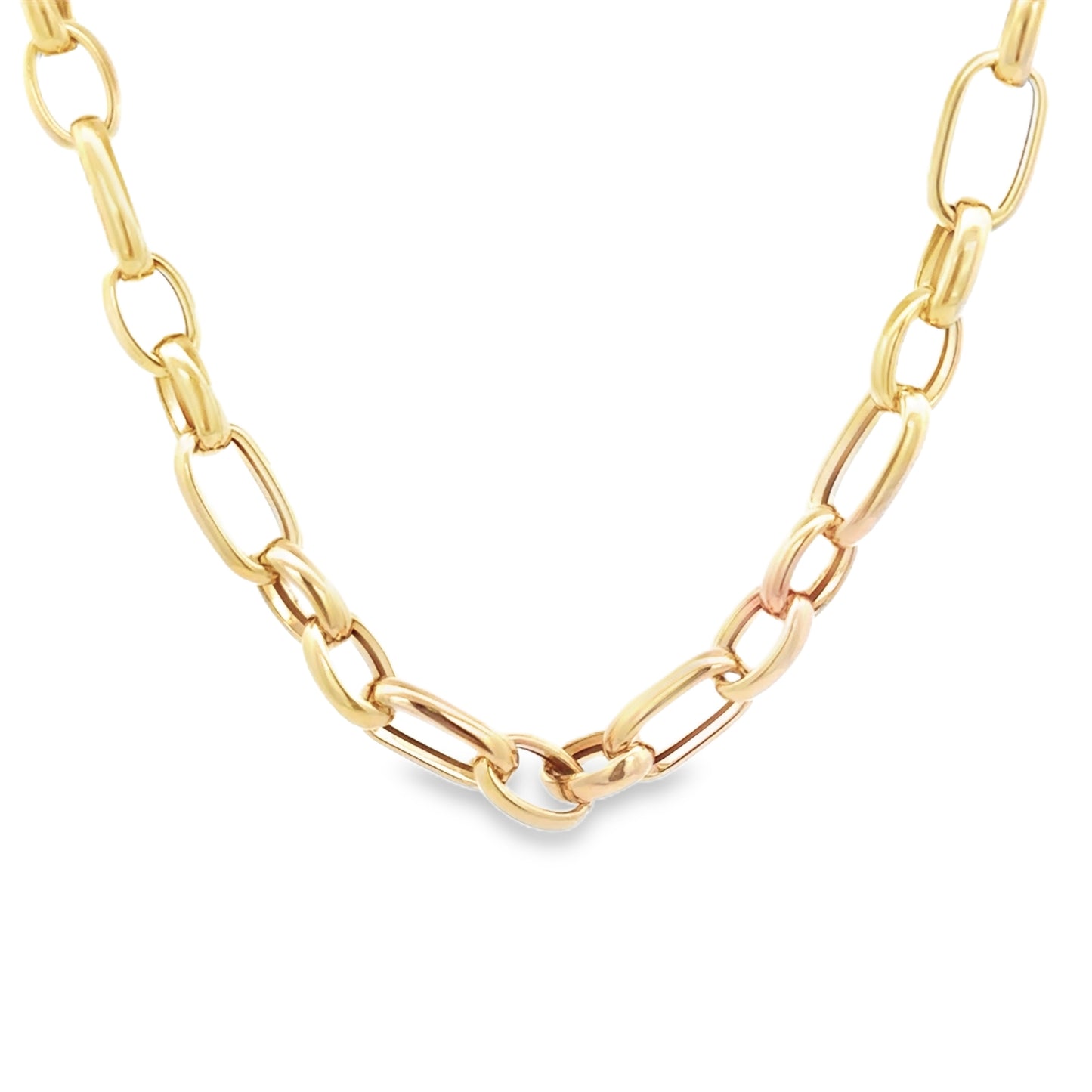 14K Yellow Gold Hollow Links Necklace - SHOPKURY.COM