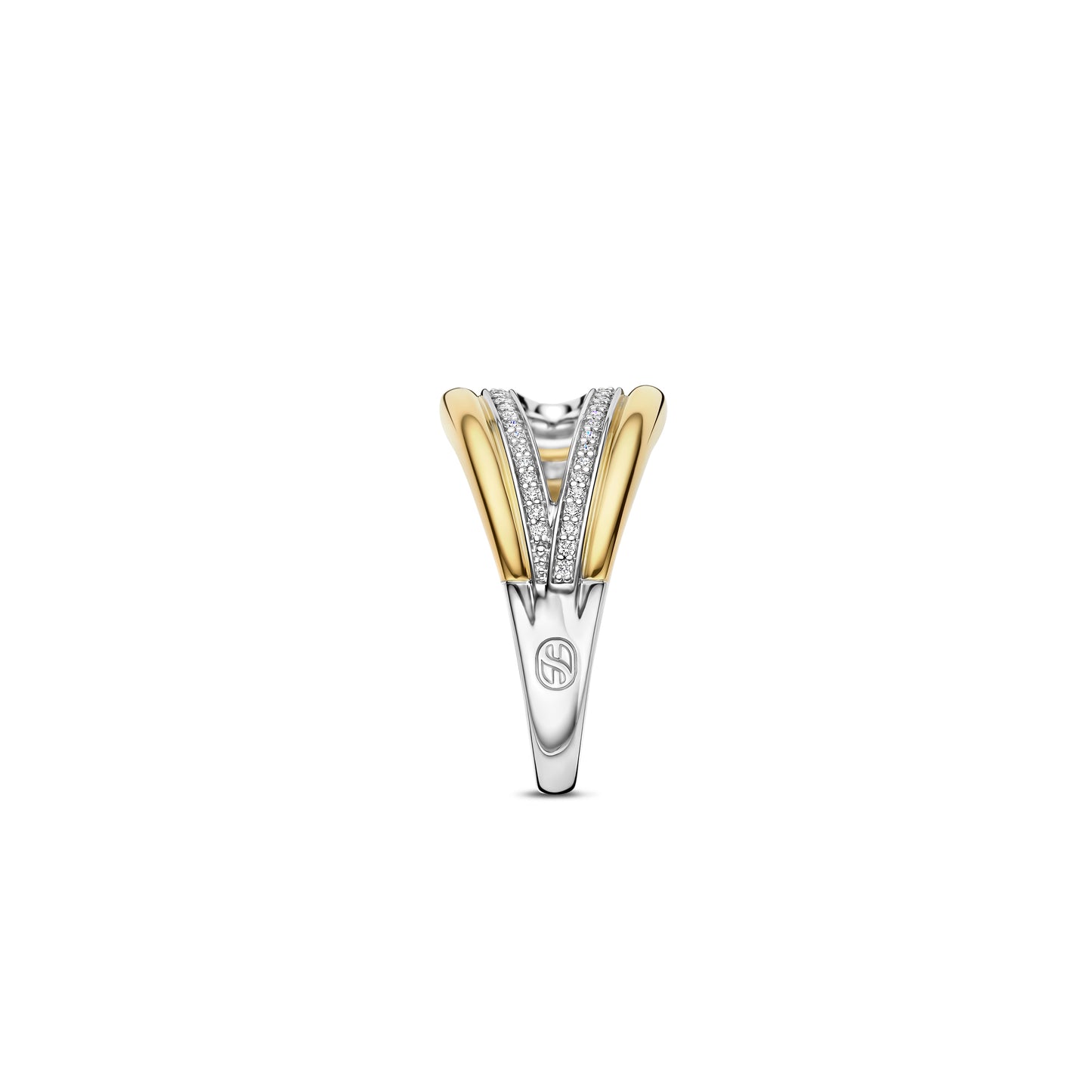 Oval Icon Two Tone Ring by TI SENTO