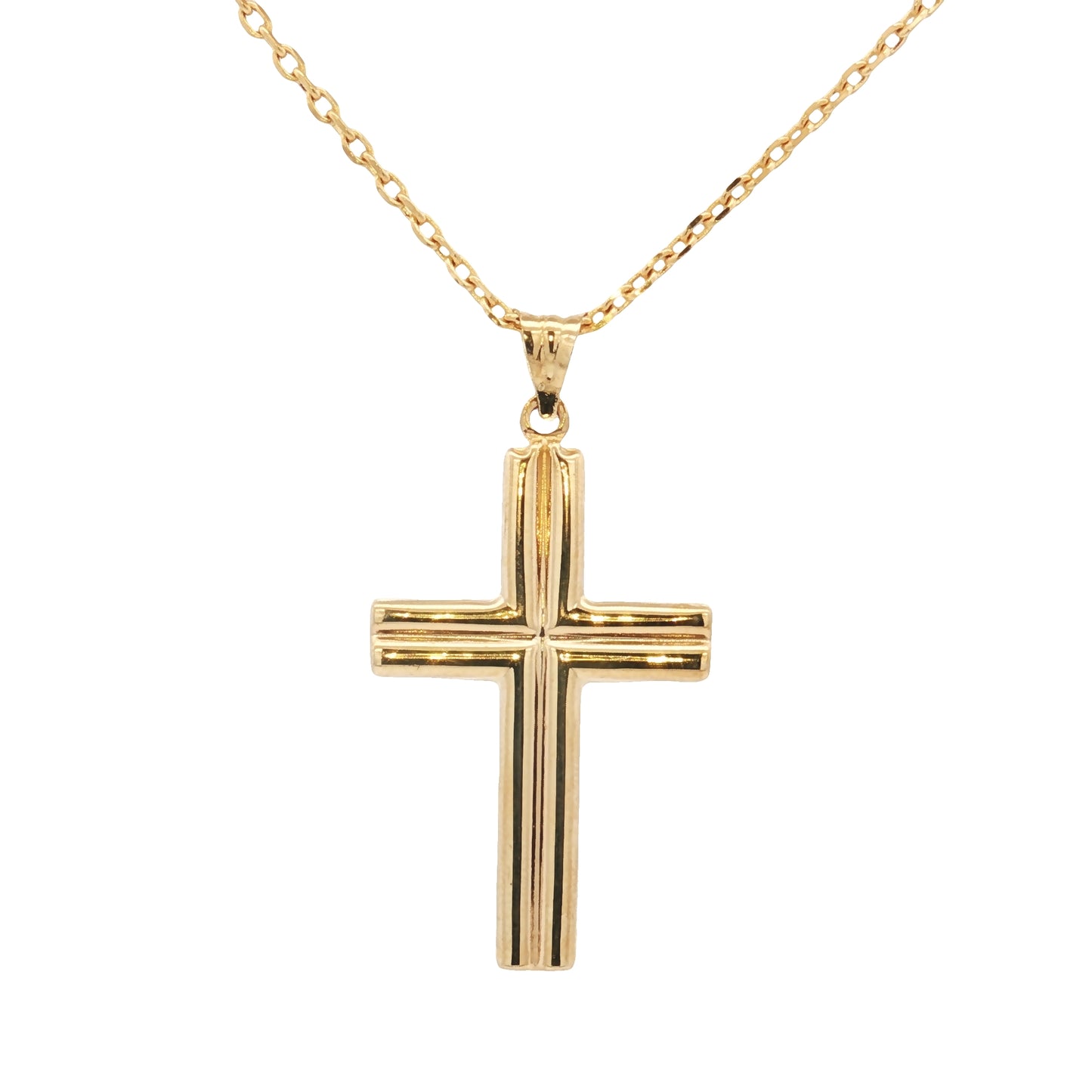Double Line Cross Pendant - 42MM - SHOPKURY.COM