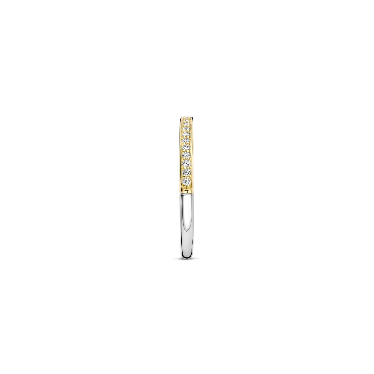 Half Eternity Zirconia Two Tone Ring by TI SENTO