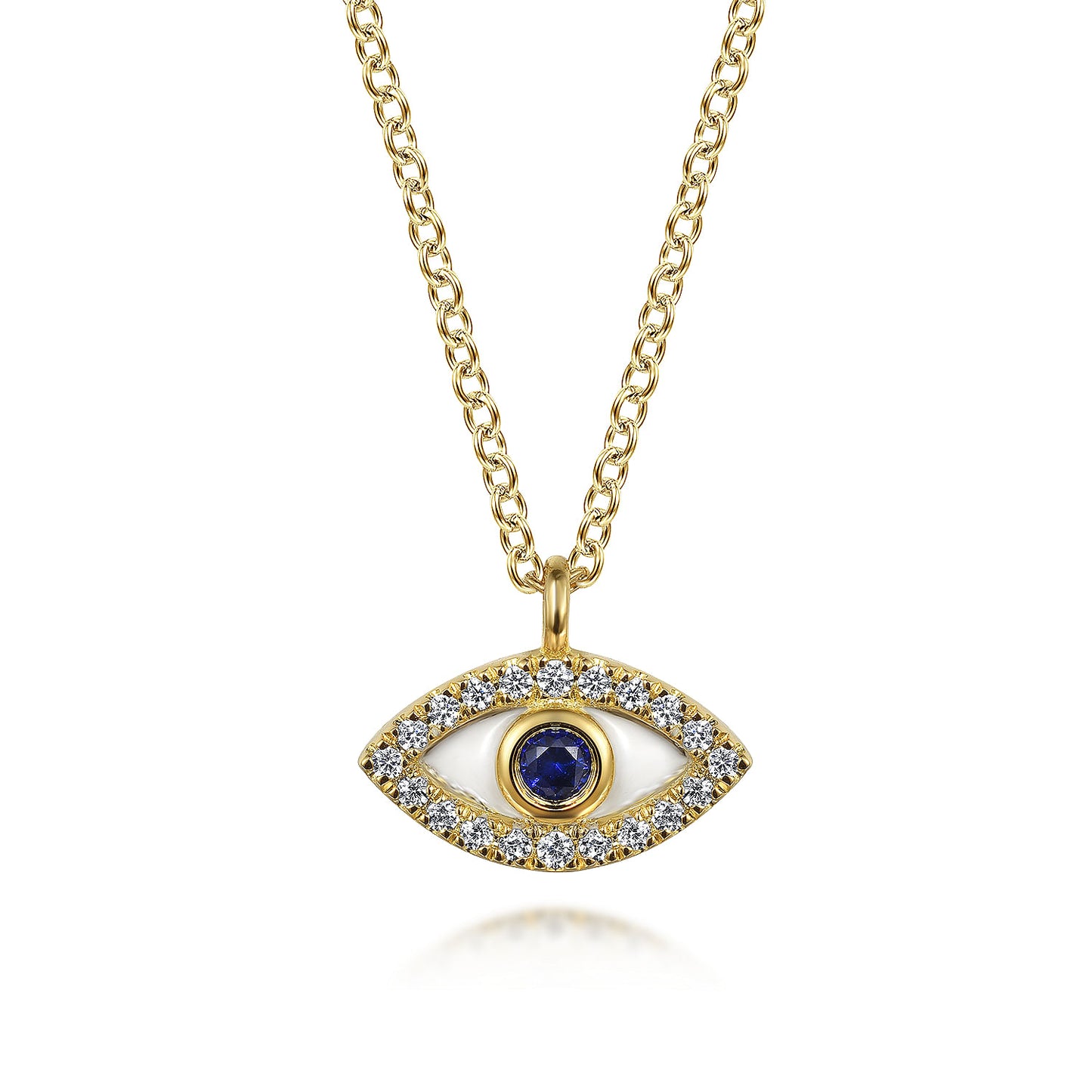 Evil Eye Mother Pearl Necklace - SHOPKURY.COM