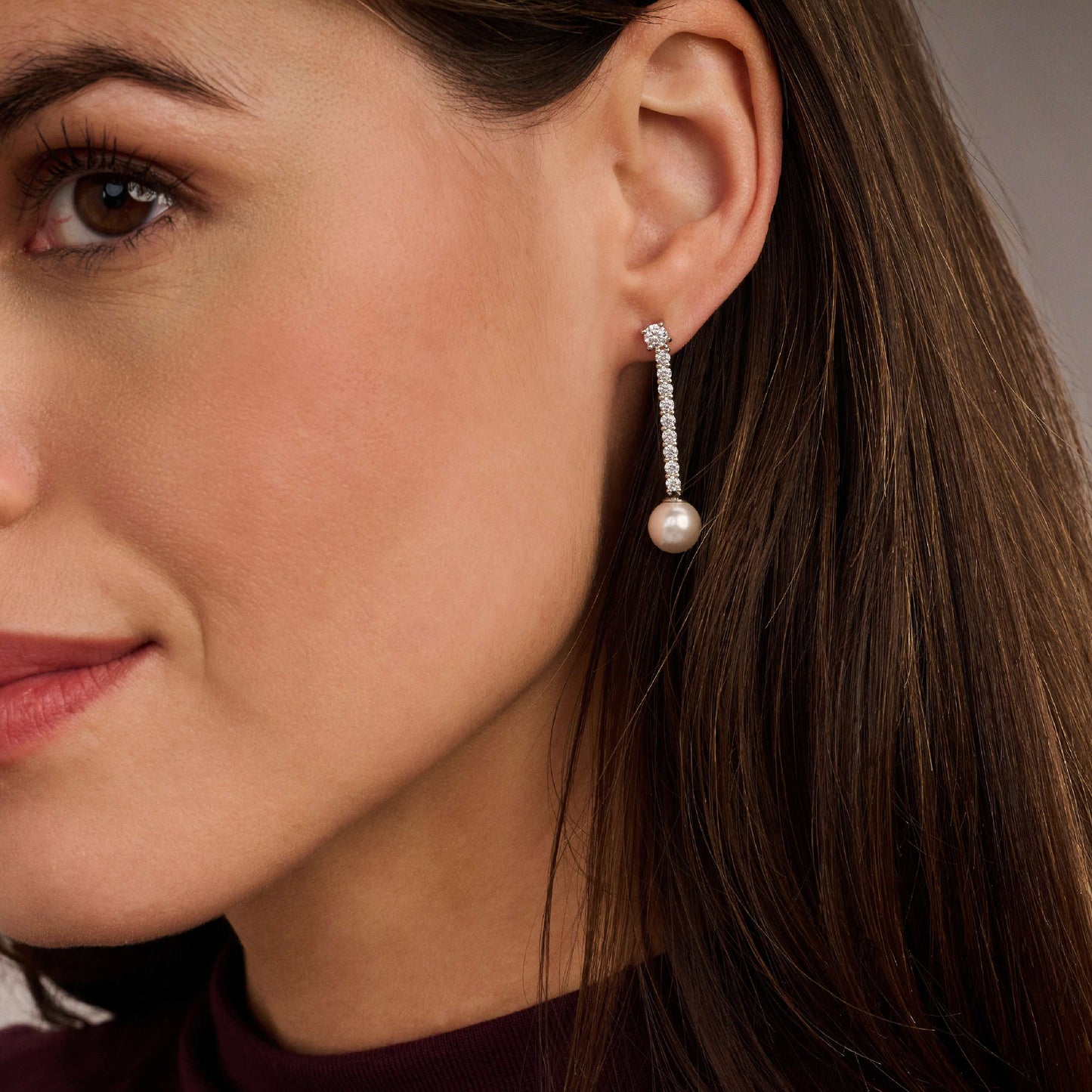 Pearl Classic Linear Earrings by TI SENTO