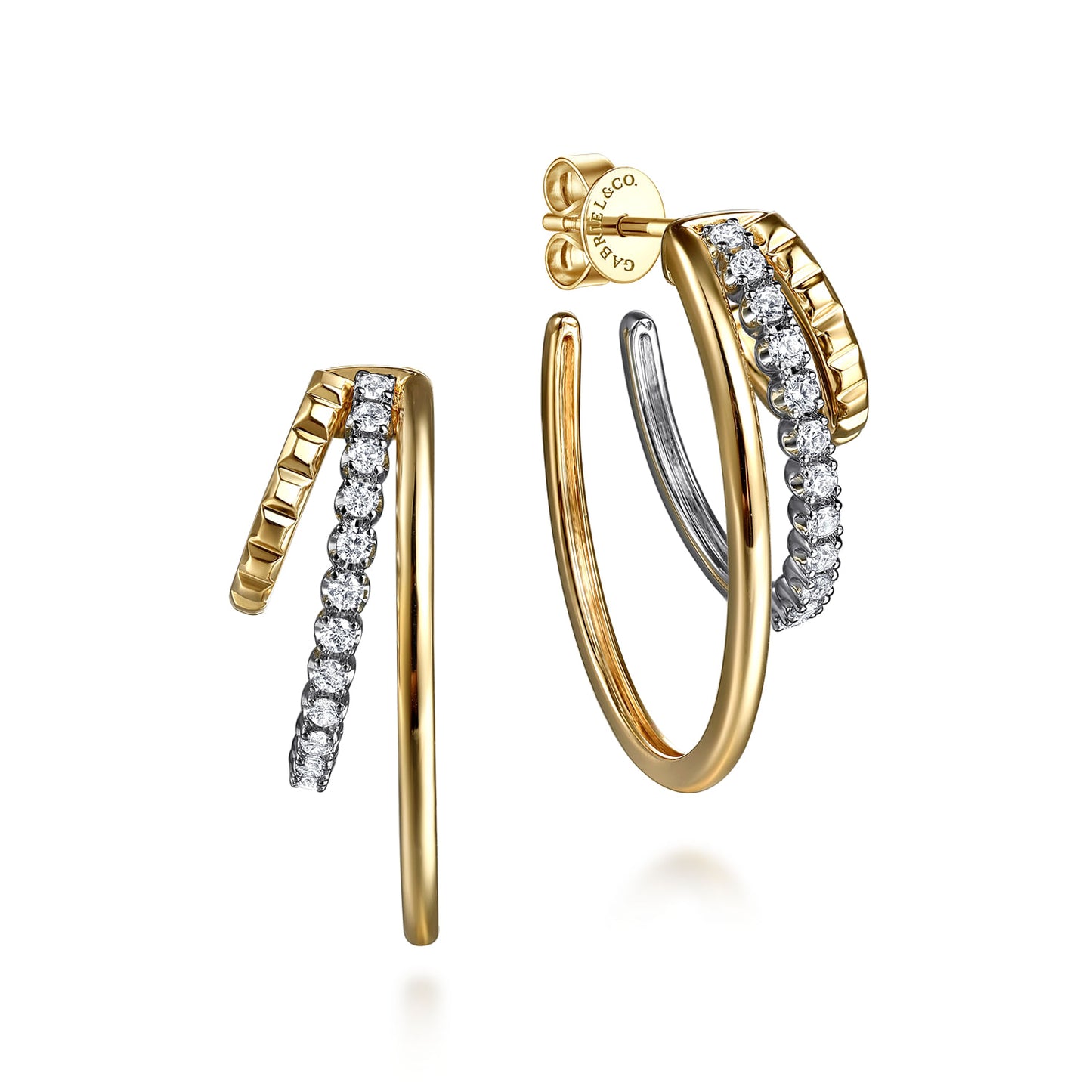 Triple Huggie Textured 30MM Hoop Earrings - SHOPKURY.COM