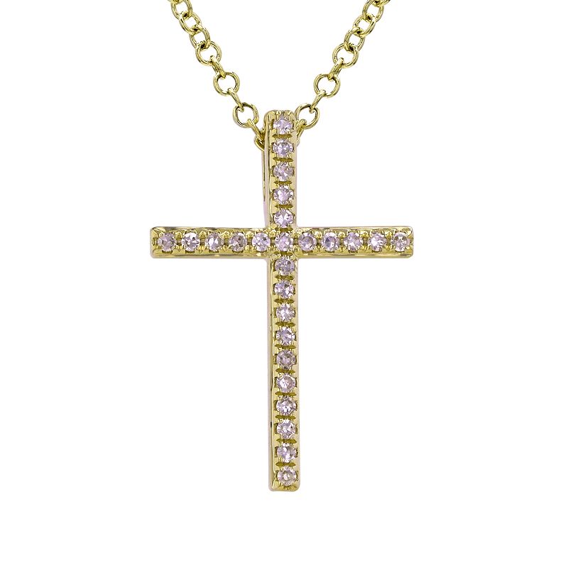 Diamond Cross Necklace 17MM by KURY COLLECTION
