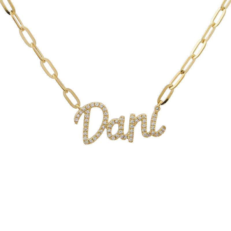 Custom Paperclip Diamond Name Necklace by KURY COLLECTION