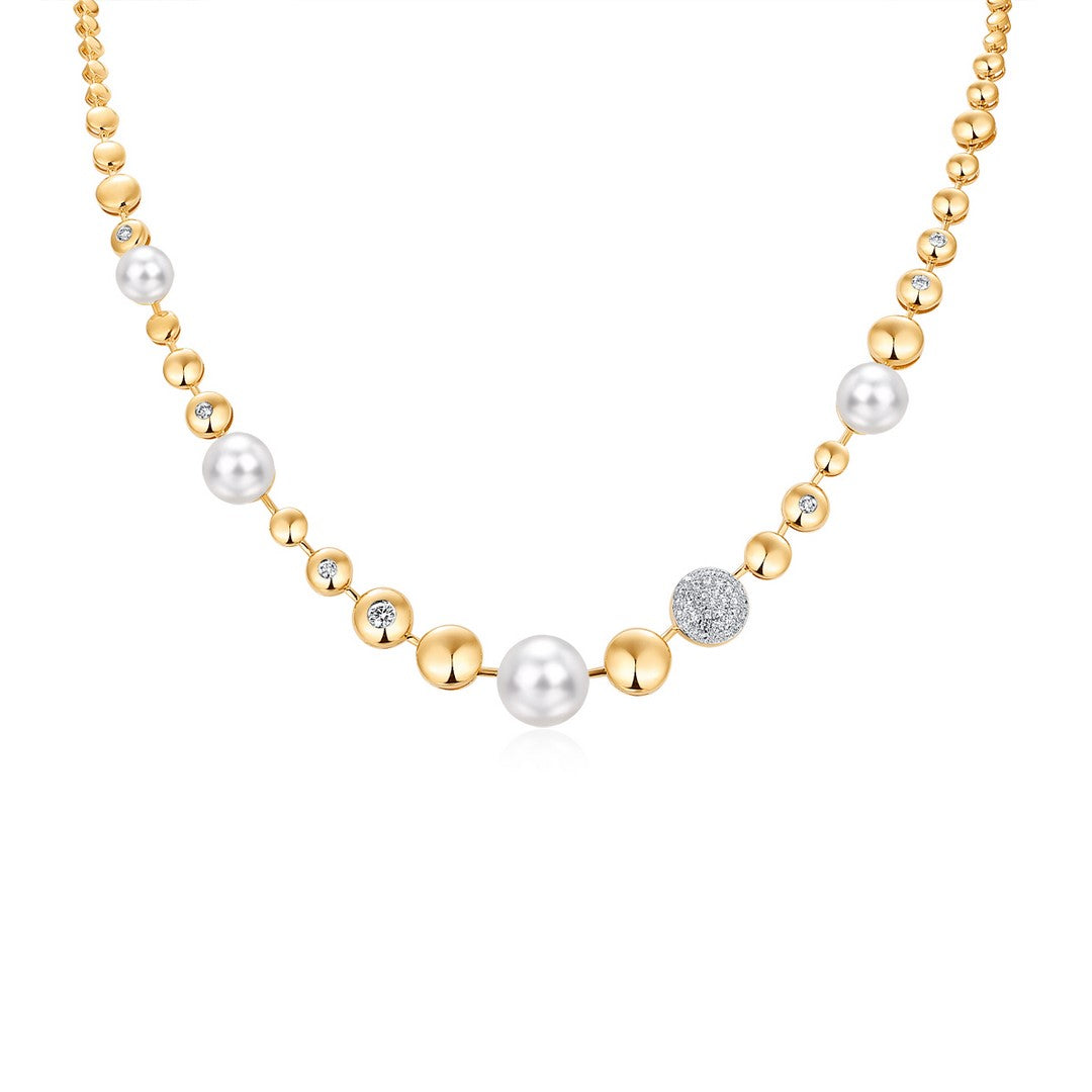 Pearls, Diamonds and Pebbles Necklace - SHOPKURY.COM