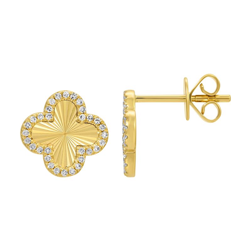 Fluted Clover Stud Earrings - SHOPKURY.COM