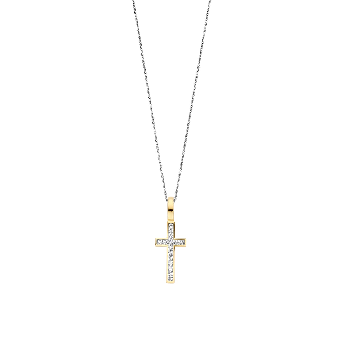 Sparkling Cross Golden Necklace - SHOPKURY.COM