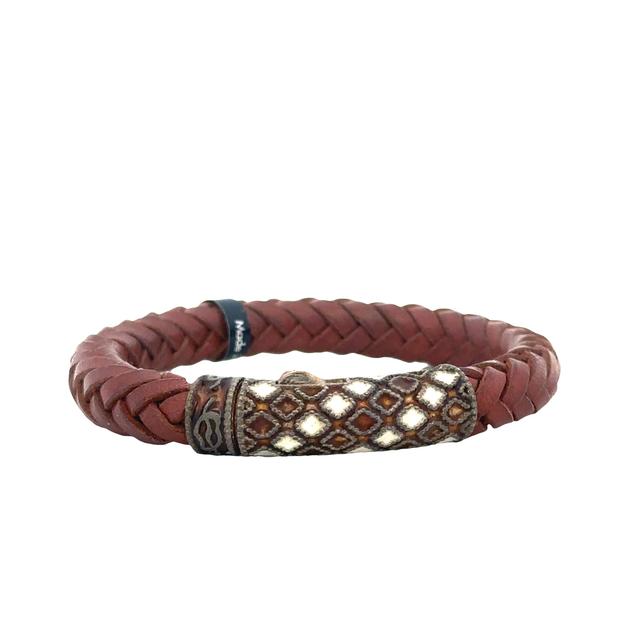 Brown Braided Bracelet with Resin Clasp - SHOPKURY.COM