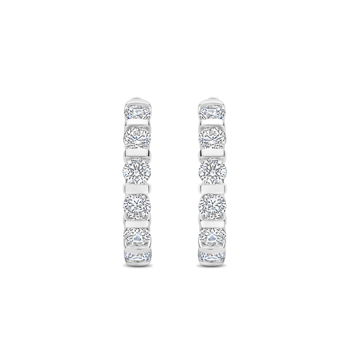 Sequence Silver Huggie Earrings 25.5MM by TI SENTO