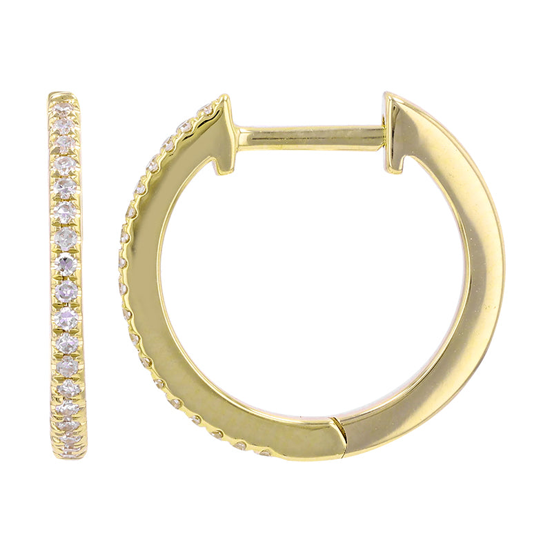 Diamond Huggie 14MM Earrings - SHOPKURY.COM