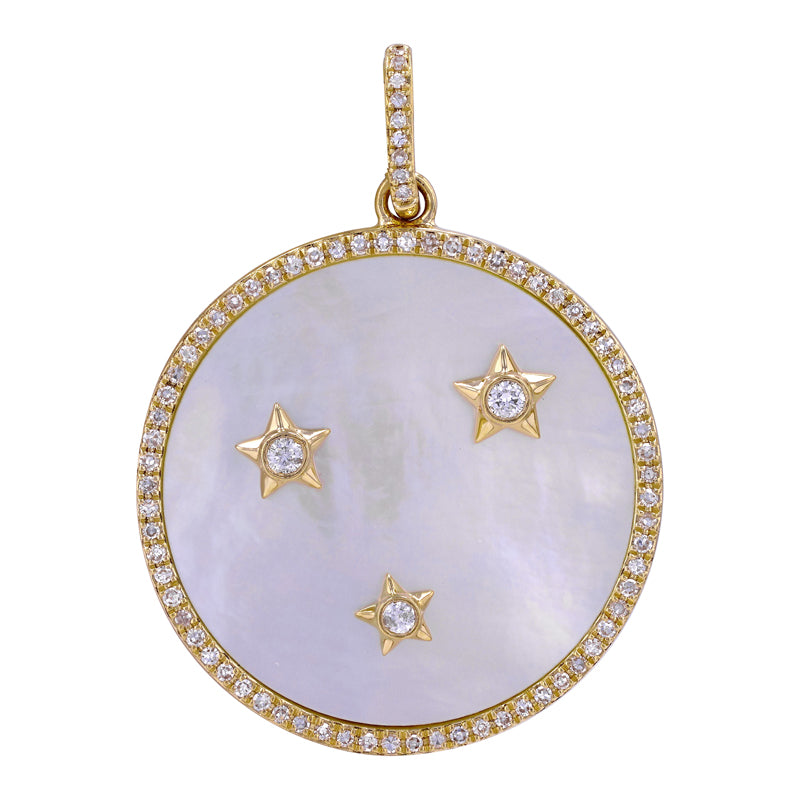 Mother Pearl, Stars and Diamonds Pendant - SHOPKURY.COM