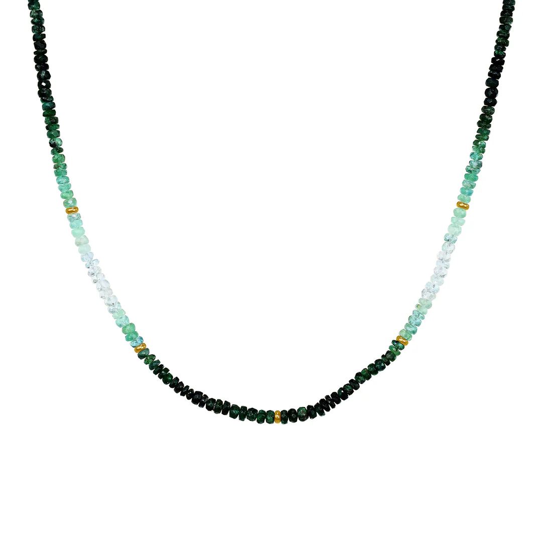 Gradient Natural Emerald gemstones Necklace - SHOPKURY.COM