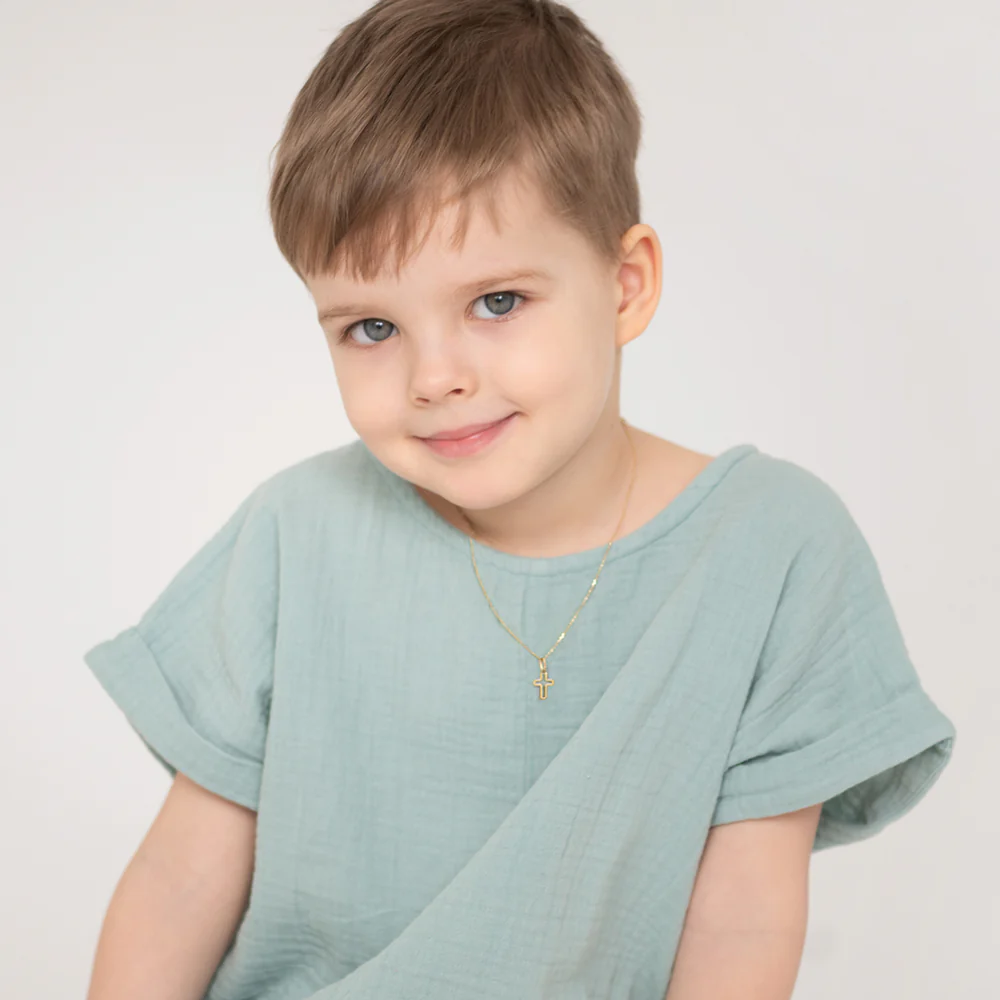 Rouned Open Cross Kids Necklace - SHOPKURY.COM