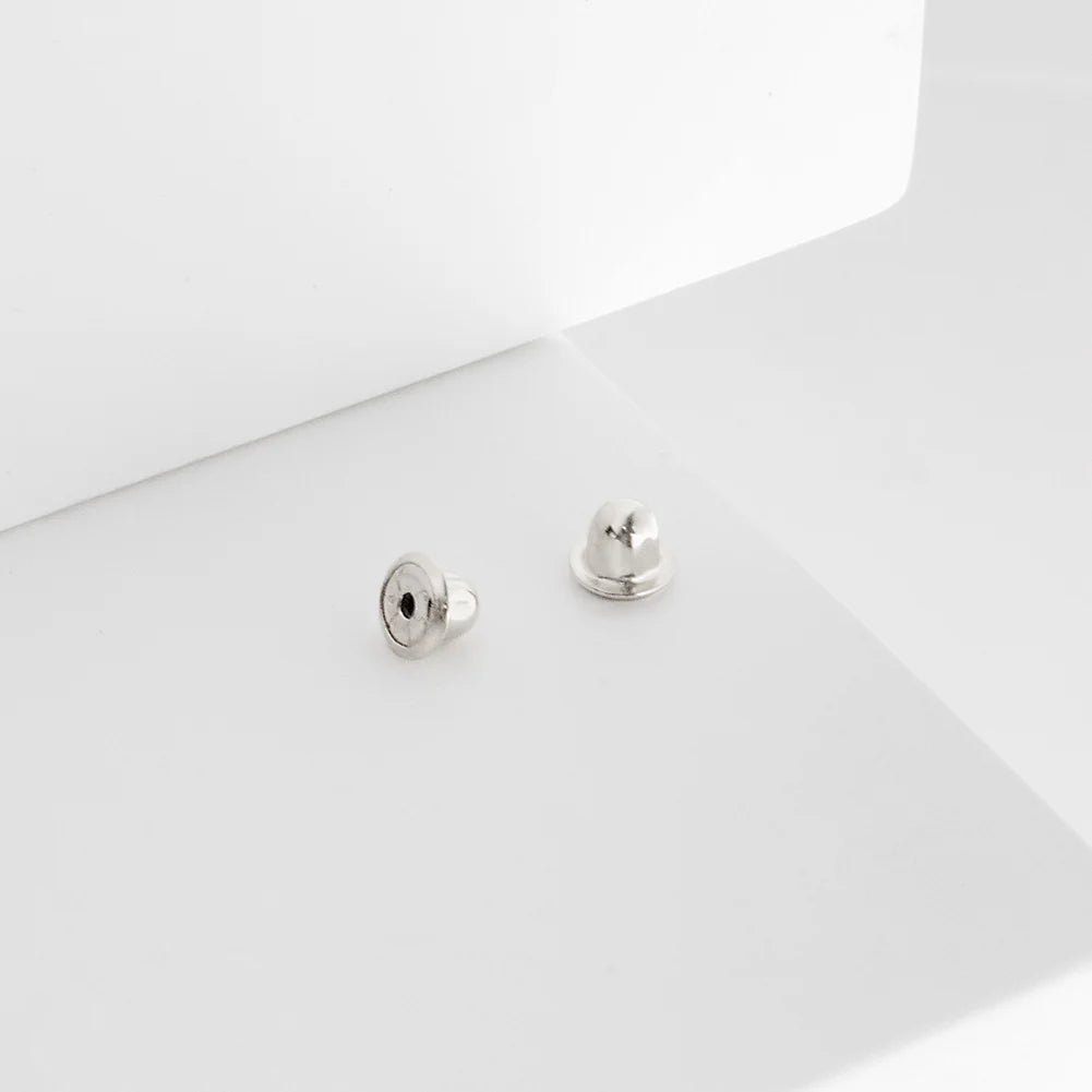 White Gold In Season Replacement Screw Backs - SHOPKURY.COM