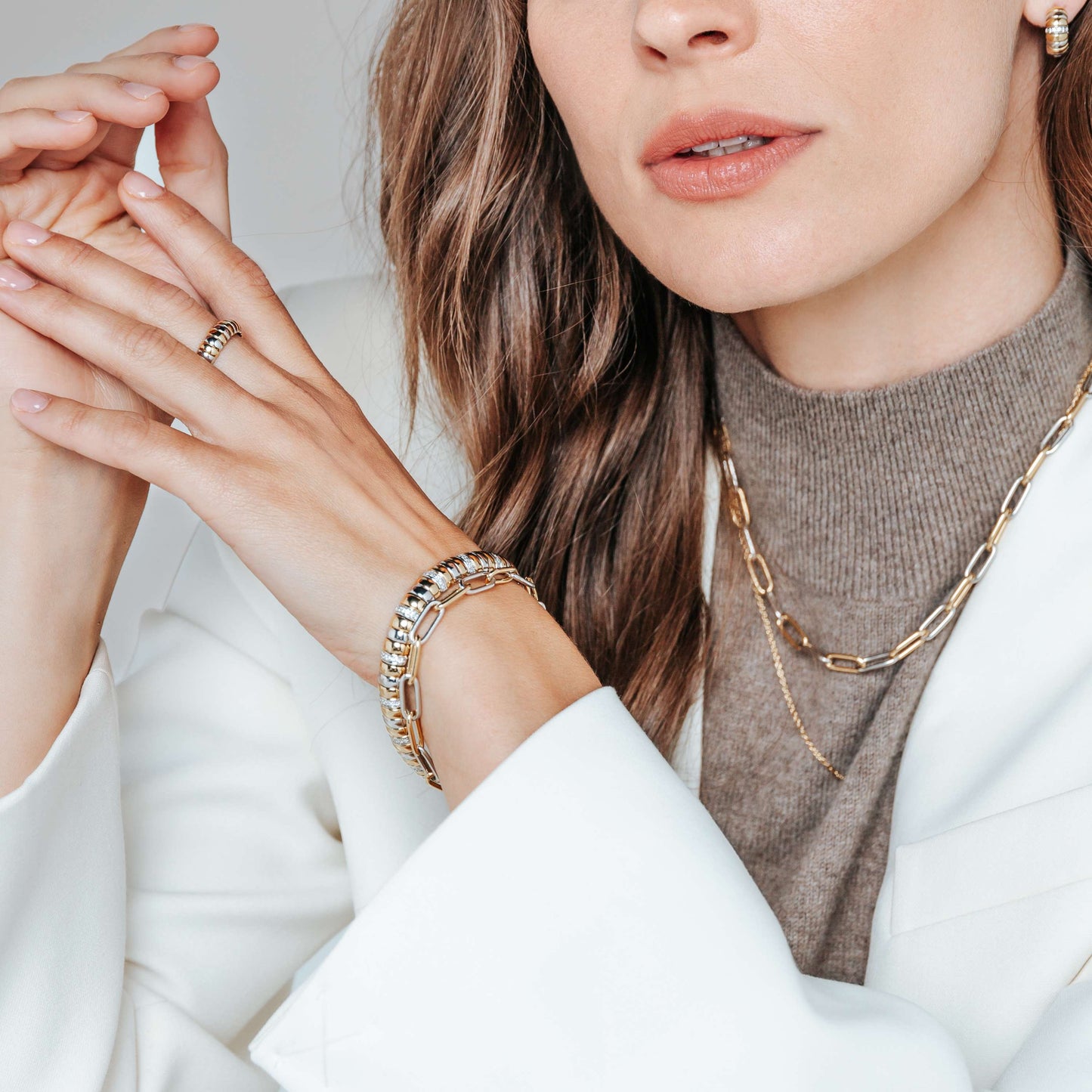 Paperclip Two Tone Bracelet - SHOPKURY.COM