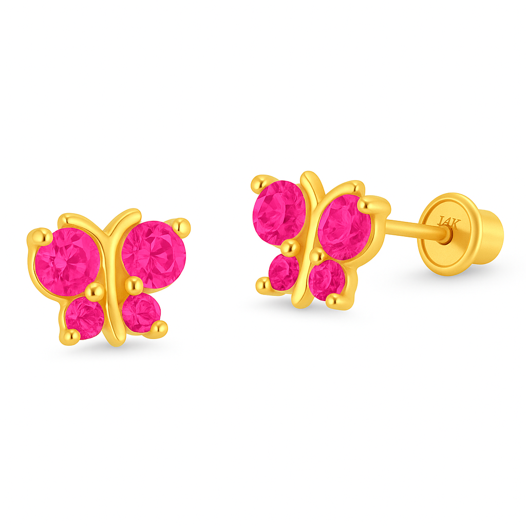 Hot Pink Butterfly Stud Earrings - SHOPKURY.COM