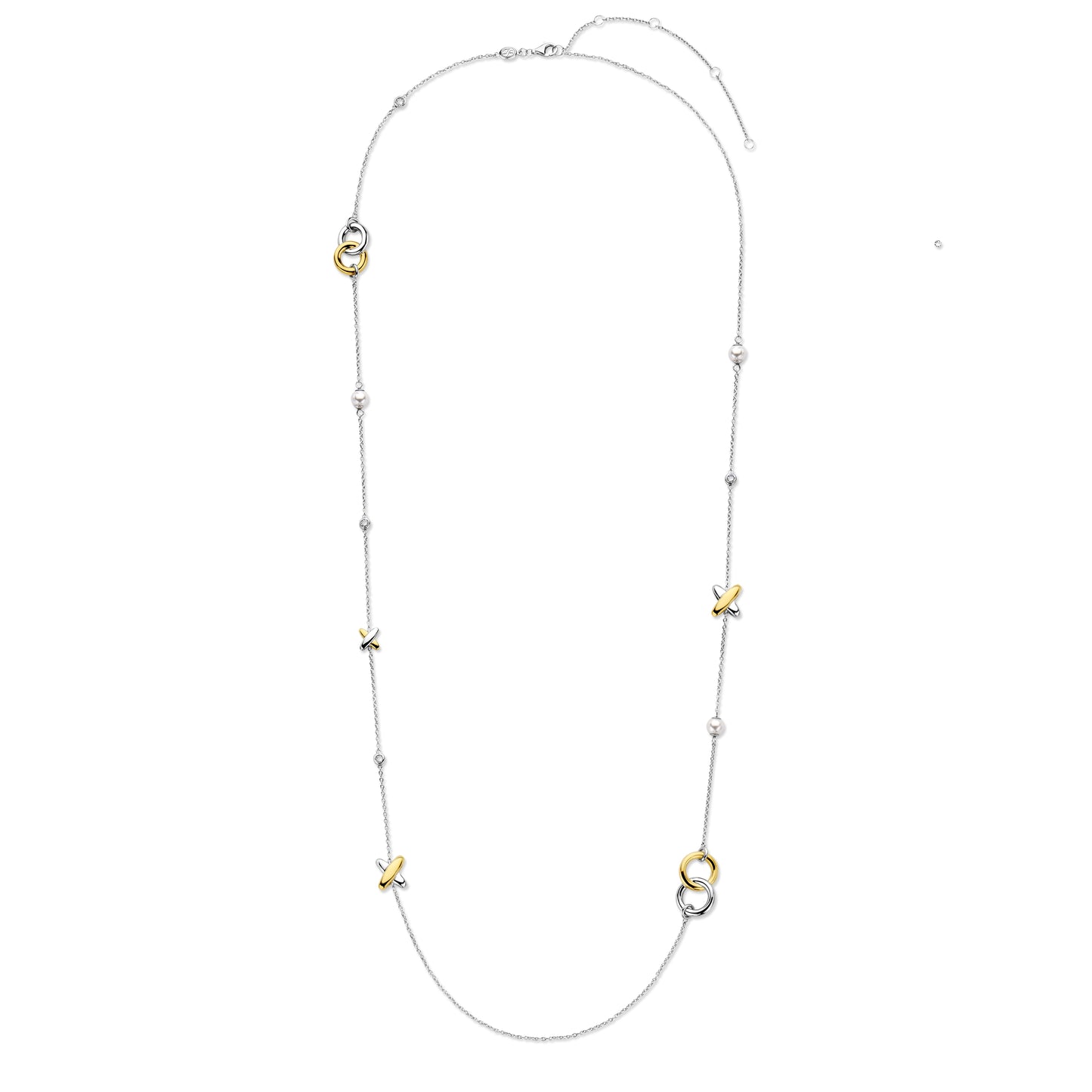 XOXO Two Tone Pave Long Necklace - SHOPKURY.COM