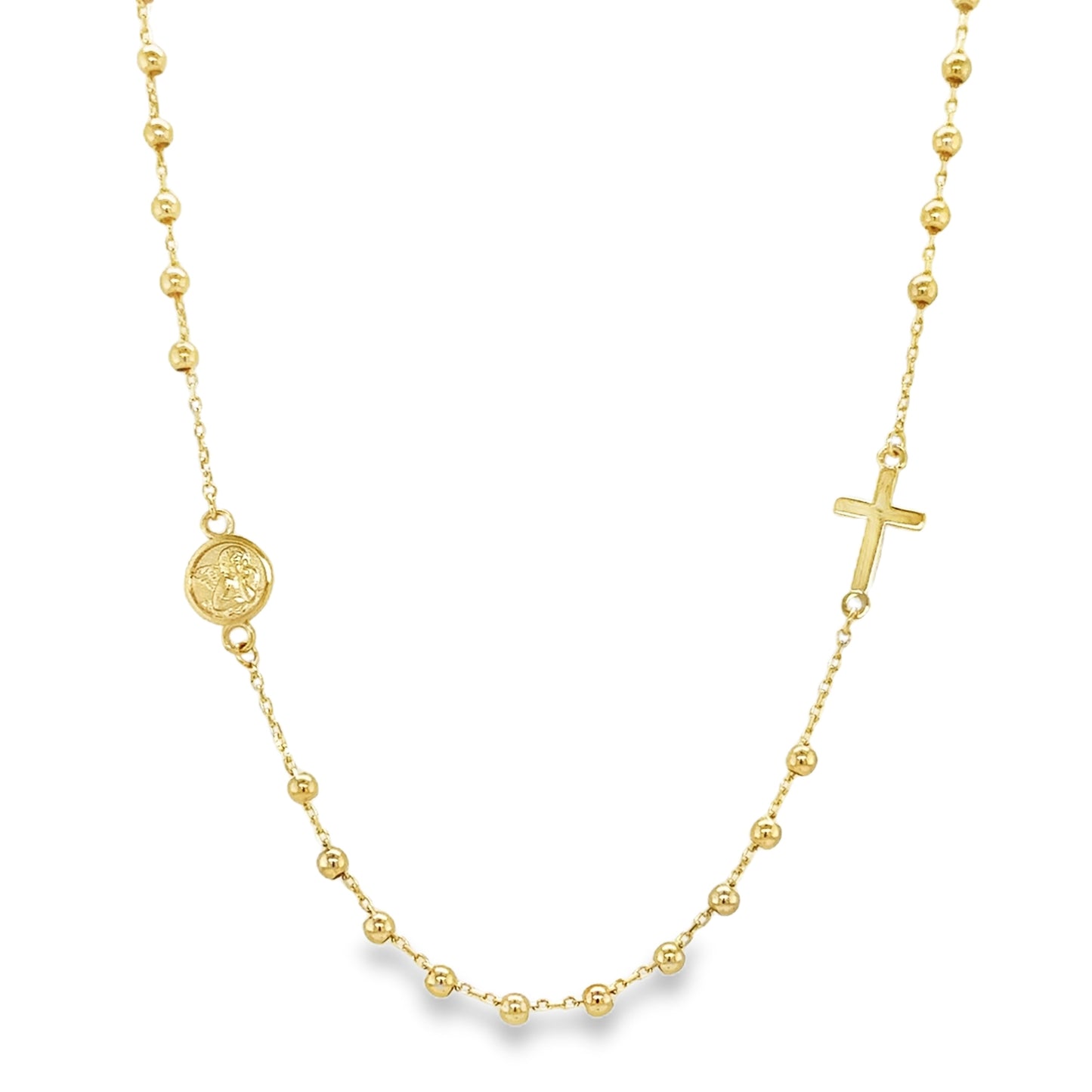 Angel and Cross Rosary Necklace - SHOPKURY.COM