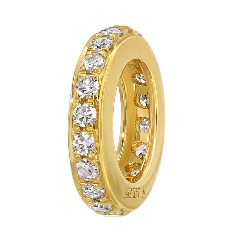 18200DWS4YXA8 |KURY SB| 14K Yellow Gold Rondelle Charm, Spacer with .07ct Diamonds. - 6.5MM by KURY COLLECTION
