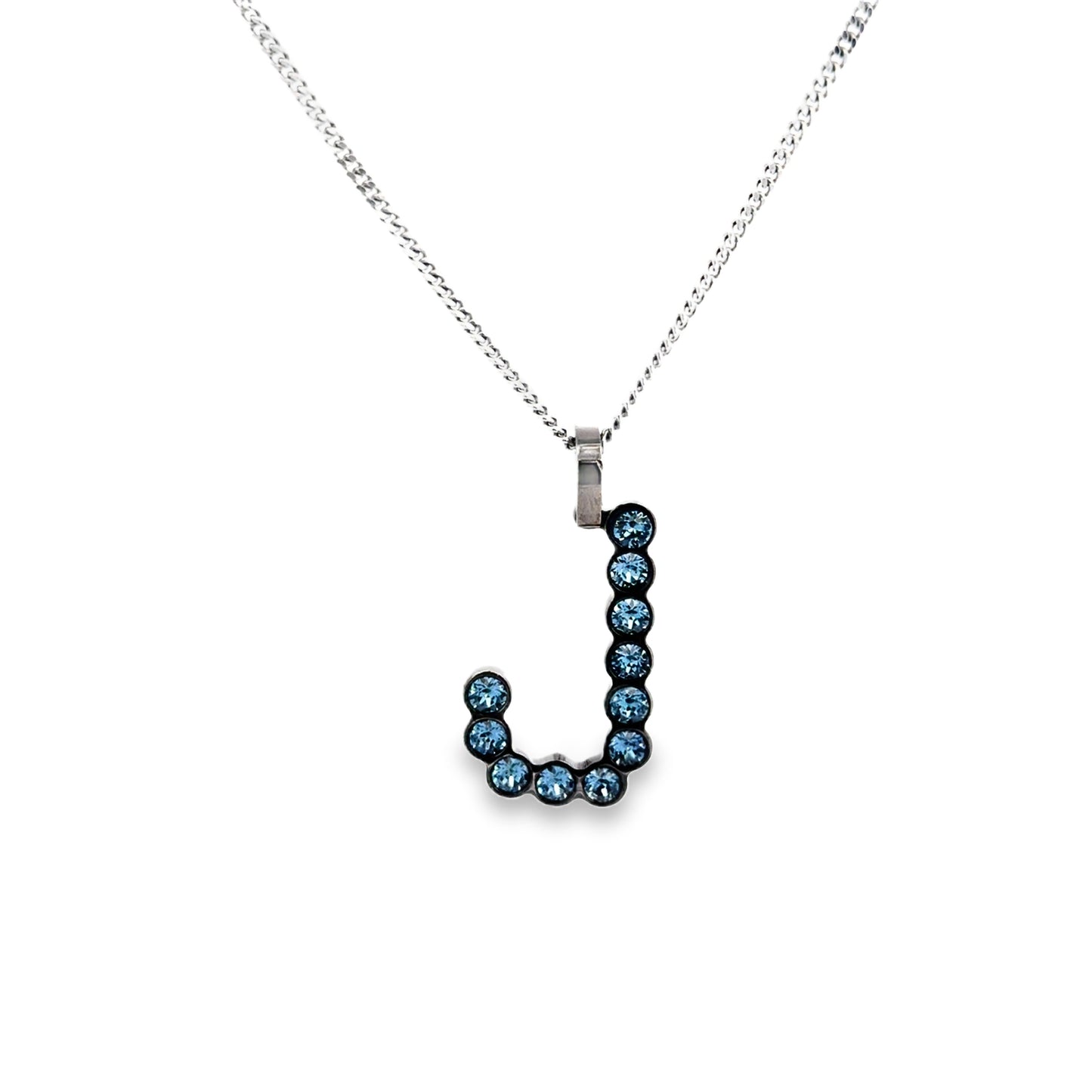 XLarge Blue and Black Swarovski Initial Pendant - SHOPKURY.COM