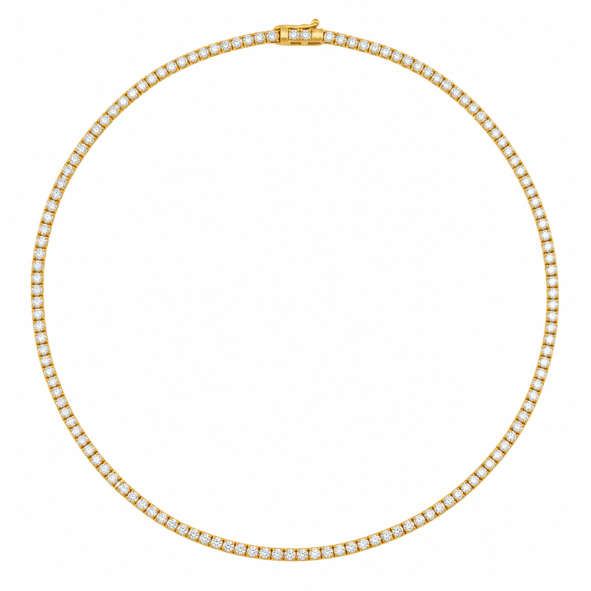 7.25 CT Round Lab Diamonds Tennis Necklace in Yellow Gold by LAB DIAMONDS