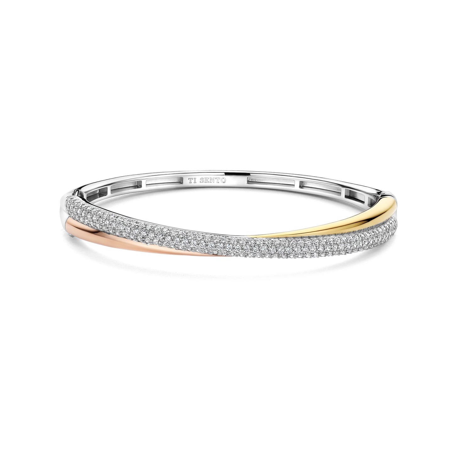Trinity Three Tone Bangle Bracelet - SHOPKURY.COM