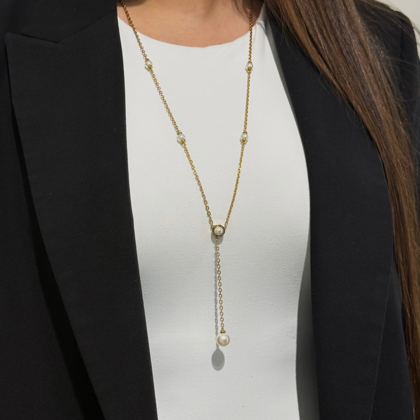 Trilogy Necklace with Swarovski Pearls - SHOPKURY.COM