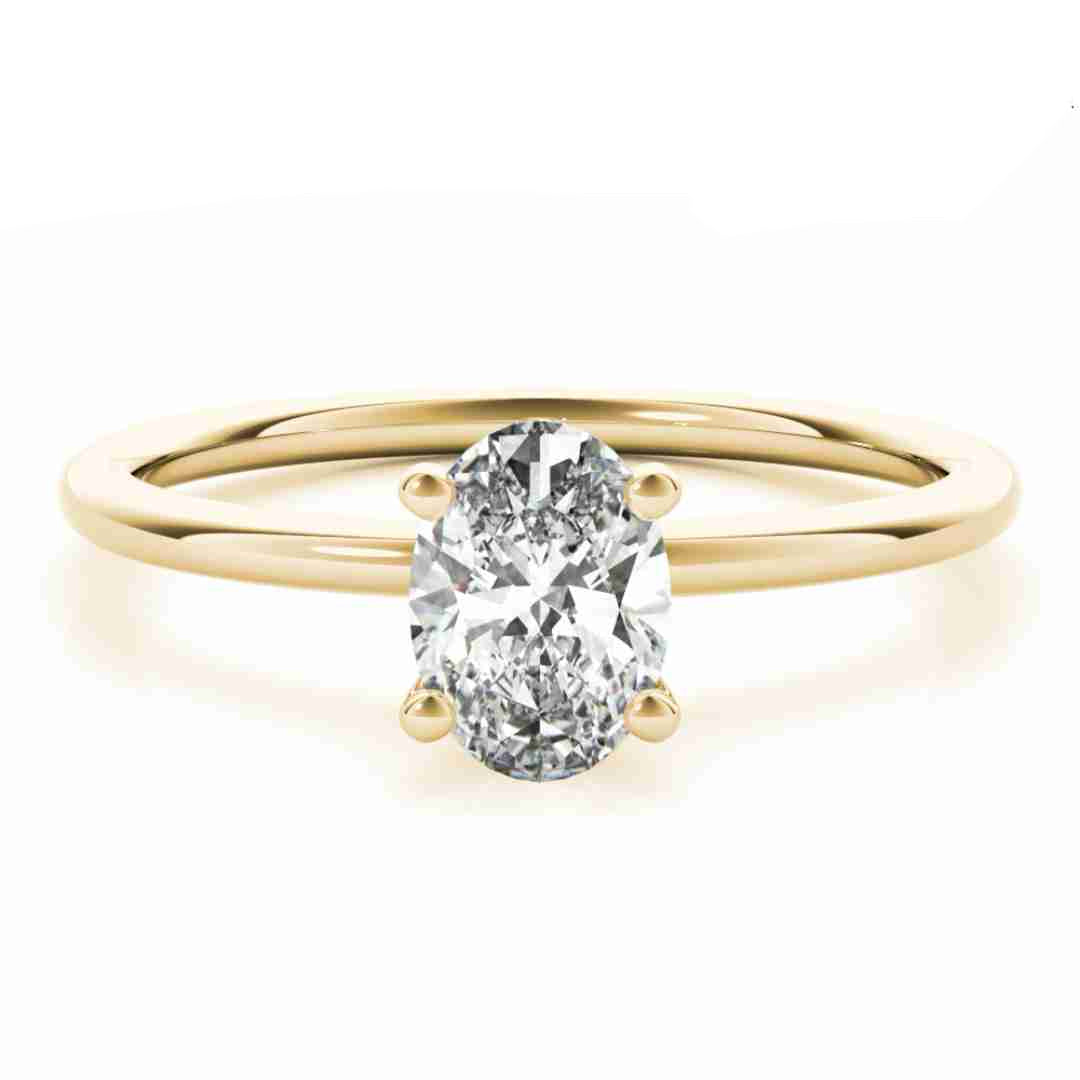 .50CT Oval Cut Solitaire Diamond Engagement Ring in Yellow Gold by KURY BRIDAL