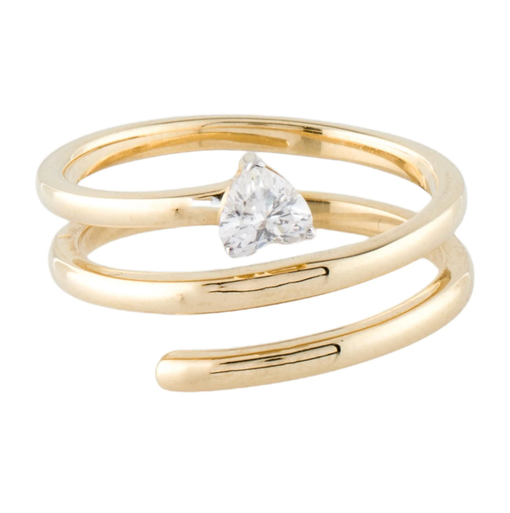 Spiral Ring with Heart Diamond - SHOPKURY.COM