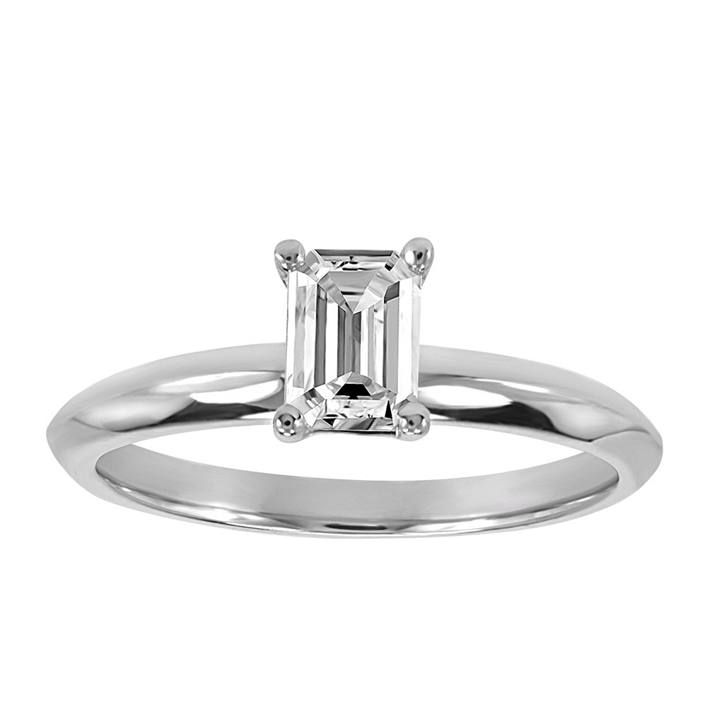 .50CT Emerald Cut Solitaire Diamond Engagement Ring by KURY BRIDAL