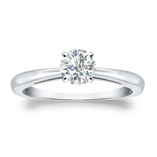 .30CT Round Cut Solitaire Diamond Engagement Ring in White Gold by KURY BRIDAL