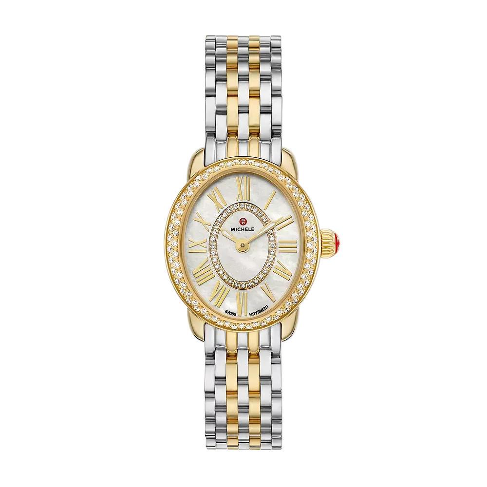 Serein Oval Diamond Two-Tone 18K Gold-Plated Watch by MICHELE
