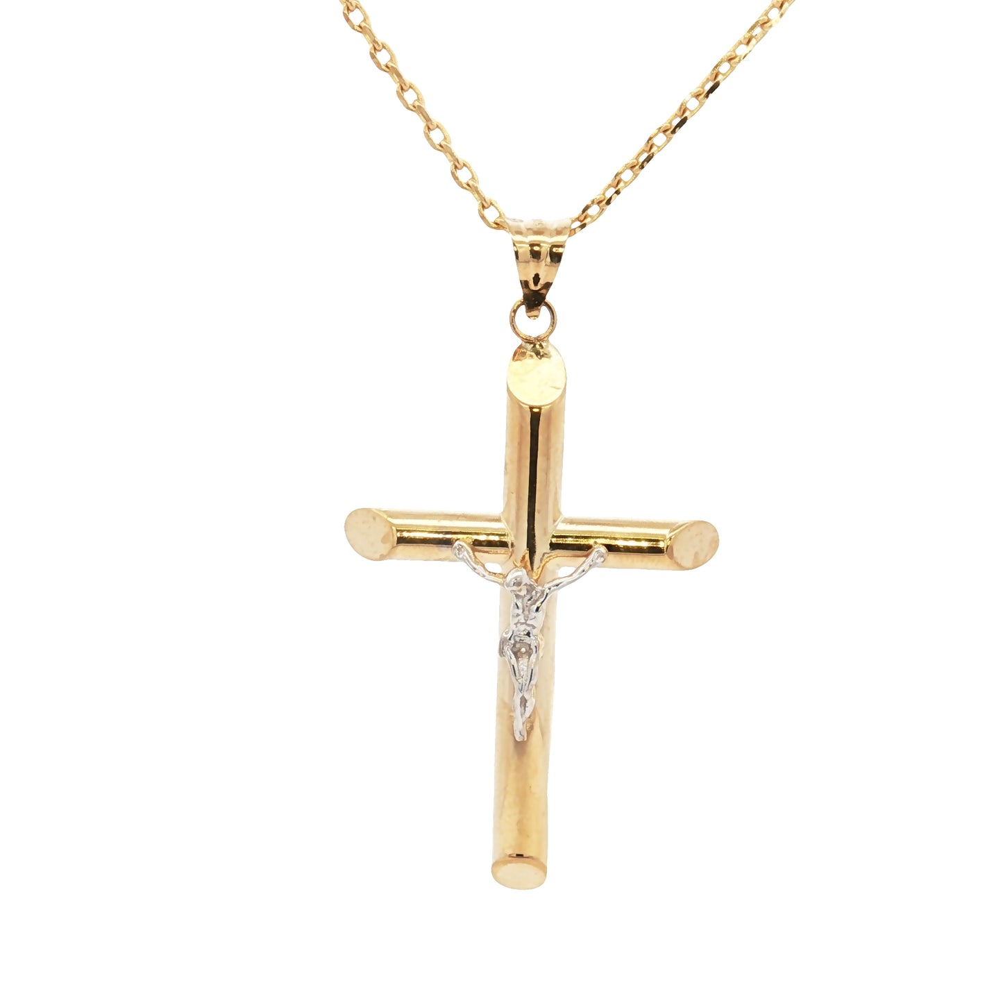 Two Tone Crucifix Pendant - 52MM - SHOPKURY.COM